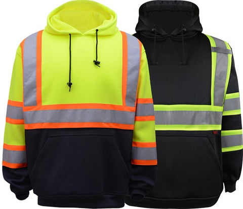 GSS Safety 7005 / 7007 Class 3, 8 oz, Contrasting Pullover Hoodie, Small-5XL