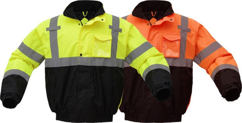 GSS Safety 8001/8002 Class 3 Black Bottom, Quilt Lined Bomber Jacket, XXS - 7XL, Large Tall - 3XL Tall