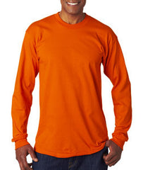 Bayside 6100 long sleeve tee shirt, 100% preshrunk cotton, 6.1 oz, S-4XL, Made in USA