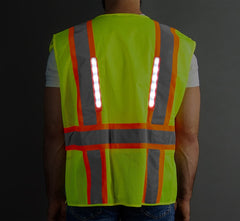 Class 2 LED Solid Adjustable Breakaway Vest, Public Safety, Medium - 6XL