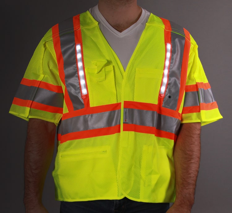 Class 3 LED Mesh 5 Point Breakaway Vest, Medium - 6XL