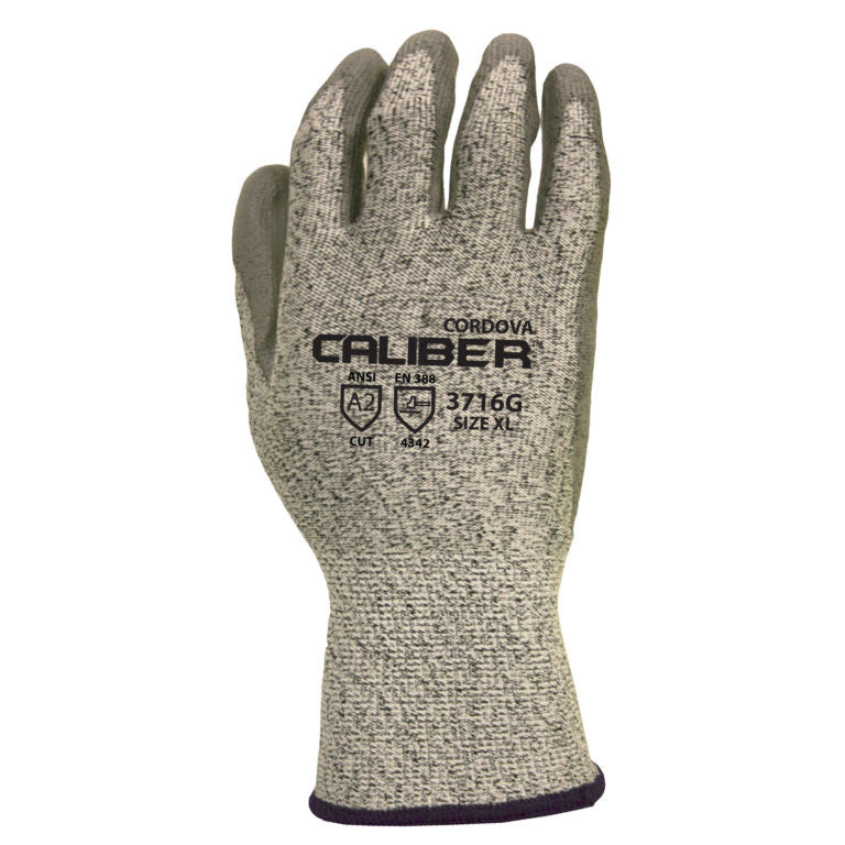 Cordova 3716P ANSI Cut Level 2 Polyurethane Glove, XS - 2XL (By the dozen only)