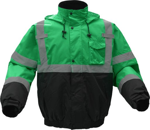 CERT Waterproof Green Bomber Jacket w Black Bottom