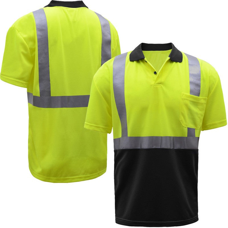 GSS Safety 5003, Black Bottom Class 2 Polo Shirt, M-5XL