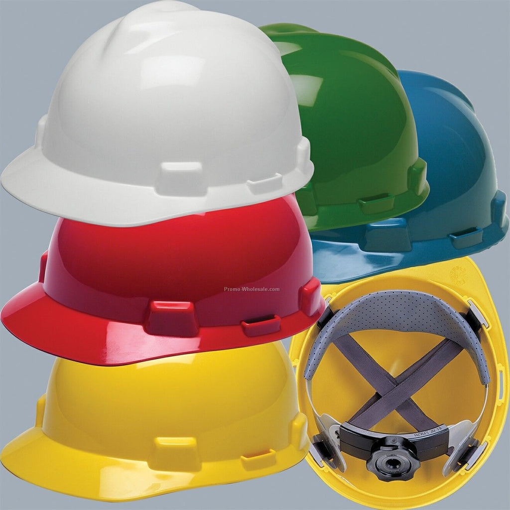 MSA V Gard hard hat with Fas Trac Ratchet suspension