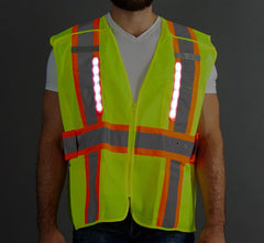 Class 2 LED Mesh Adjustable Breakaway Vest, Medium - 6XL