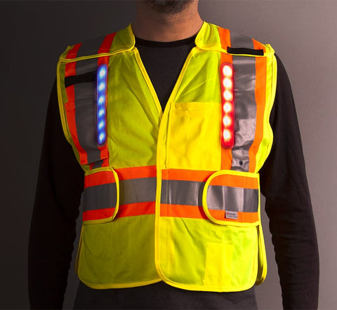 Class 2 LED Solid Adjustable Breakaway Vest, Public Safety, Medium - 6XL