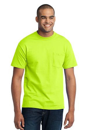 Port & Co PC55P pocket tee, TALL sizes, 5.5 oz, 50/50 blend, S - 6XL, Large Tall - 4XL Tall