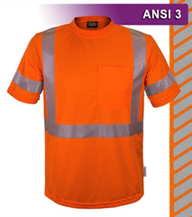 RAF VEA-104-CTOR Class 3 Birdseye Knit Tee Shirt, Orange, Small - 6XL