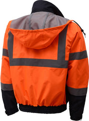 GSS Safety 8003/8004 Class 3 Black Bottom Bomber Jacket w Zip Out Liner, XS - 7XL, Large Tall - 3XL Tall