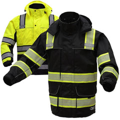 GSS Safety 8505 Onyx Series Class 3 HiVis Thermal 3-In-1 Ripstop Utility Safety Parka, Medium - 5XL