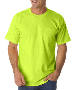 Bayside 1725 pocket tee shirt, 50/50, 5.4 oz, S-4XL, Made in USA