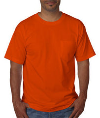 Bayside 5070 pocket tee shirt, 100% preshrunk cotton, 5.4 oz, S-3XL, Made in USA