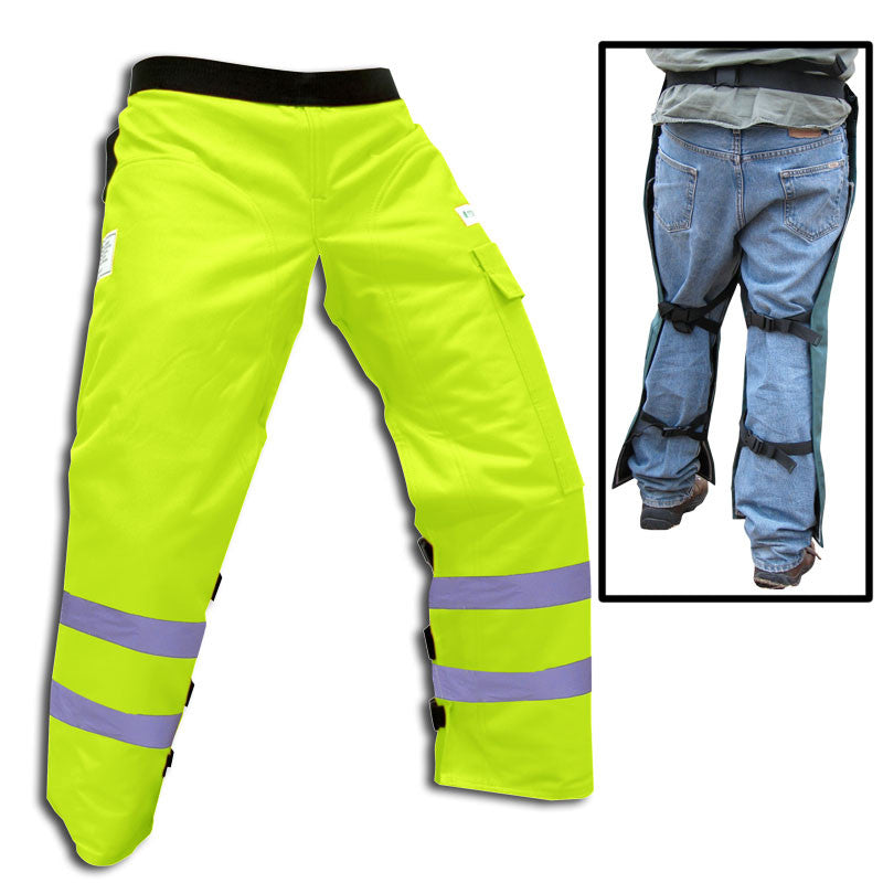 Forester CHAP1140-SG Long 40" Apron Style Chaps, Safety Green, Class E
