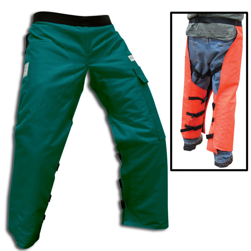 Forester CHAP735-G 35" Short Wrap Around Chainsaw Chaps Green