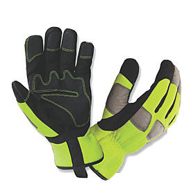GFP 490 Hi vis mechanics glove, double palm, XS - 2XL
