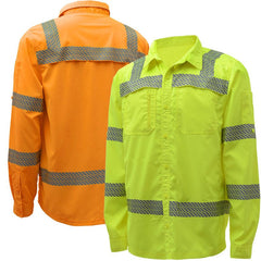 GSS Safety 7505/7506 Class 3, Ripstop Button Down Shirt, Lime or Orange, M-5X