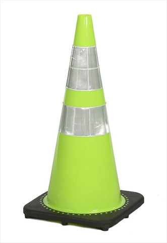 28" traffic cones, 7#, lime