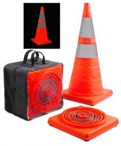 Collapsible LED Lighted Traffic Cones, 18" & 28"